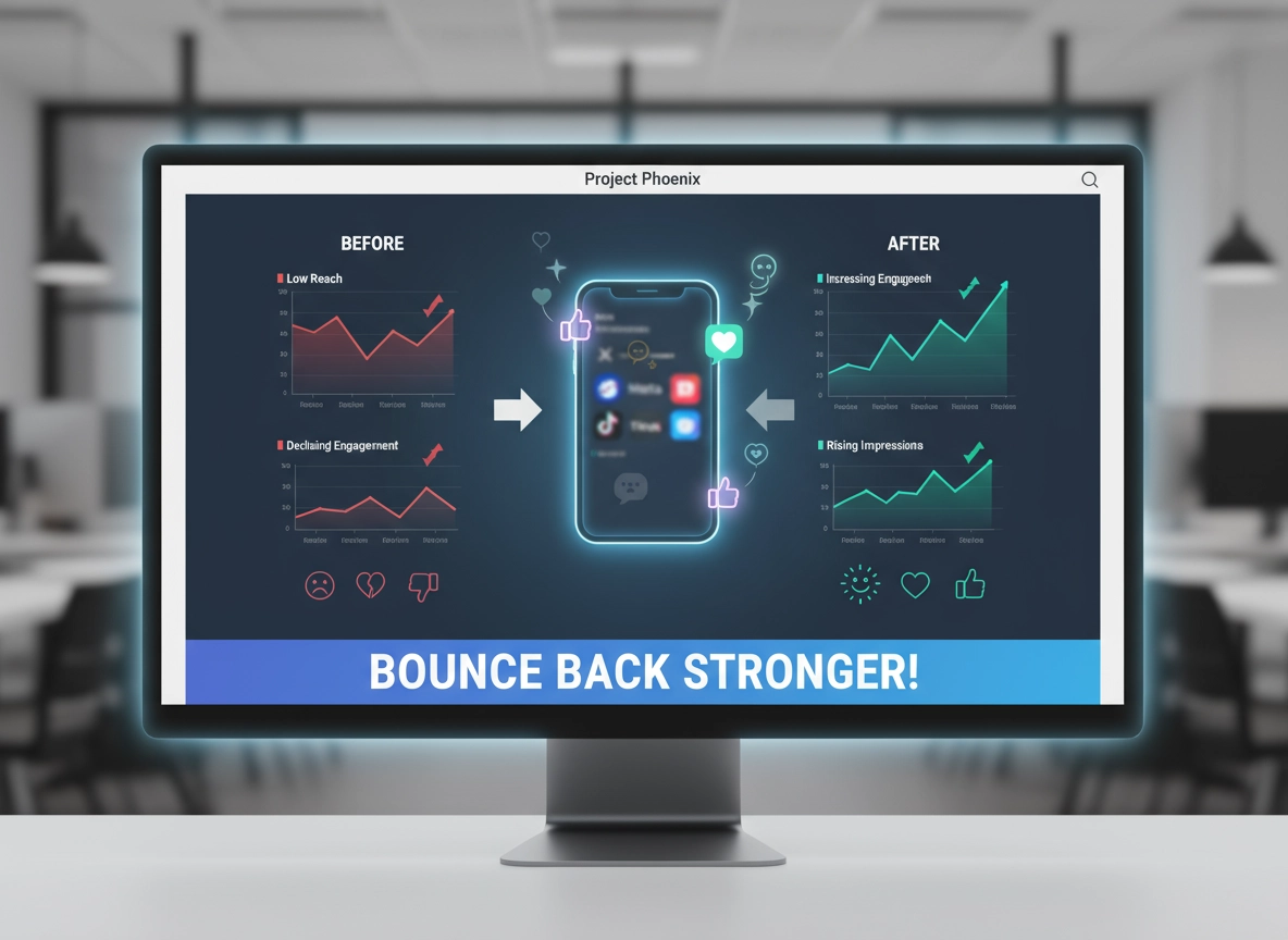 Firefly_A modern social media analytics dashboard showing a campaign with low performance ind 357348